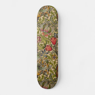 Vintage Golden Lilly Floral Design Skateboard