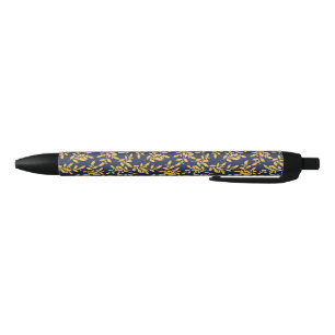 Vintage Golden Mistletoe Black Ink Pen