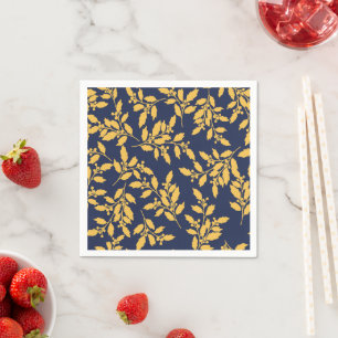 Vintage Golden Mistletoe Napkin