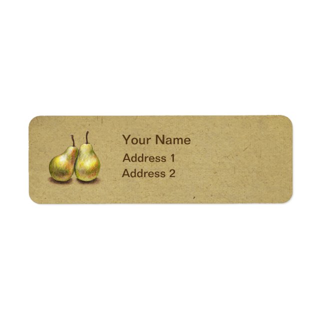 Vintage Golden Pears Custom Address Label (Front)