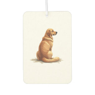Vintage Golden Retriever Back View Dog Lover Illus Air Freshener