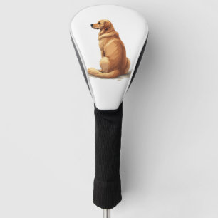 Vintage Golden Retriever Back View Dog Lover Illus Golf Head Cover