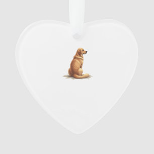Vintage Golden Retriever Back View Dog Lover Illus Ornament