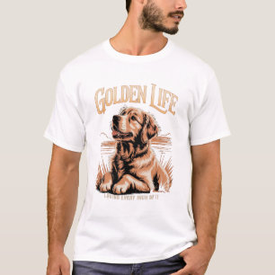 Vintage Golden Retriever Dog Lover - "Golden Life" T-Shirt