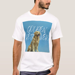 Vintage Golden Retriever Dog Retro Blue Sky Art T-Shirt