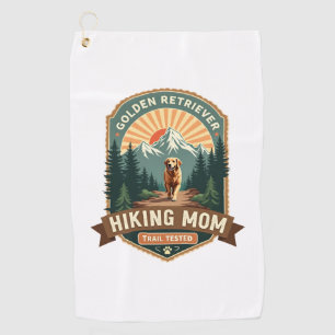 Vintage Golden Retriever Hiking Mom Trail Tested M Golf Towel