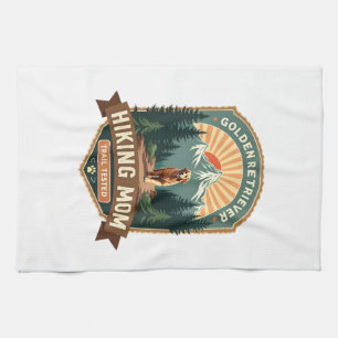 Vintage Golden Retriever Hiking Mom Trail Tested M Kitchen Towel