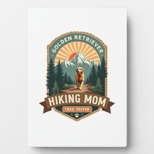 Vintage Golden Retriever Hiking Mom Trail Tested M Plaque