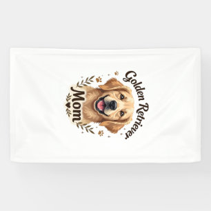 Vintage Golden Retriever Mom Dog Lover Typography  Banner