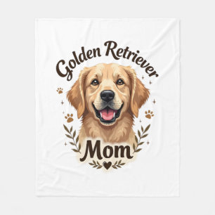 Vintage Golden Retriever Mom Dog Lover Typography Fleece Blanket