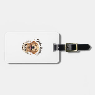 Vintage Golden Retriever Mom Dog Lover Typography  Luggage Tag