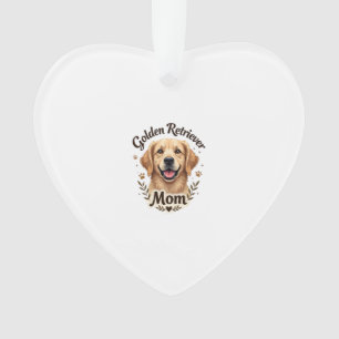 Vintage Golden Retriever Mom Dog Lover Typography  Ornament