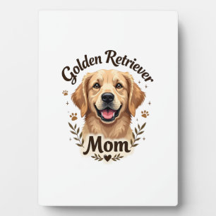 Vintage Golden Retriever Mom Dog Lover Typography  Plaque