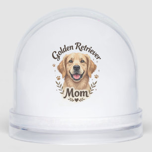 Vintage Golden Retriever Mom Dog Lover Typography  Snowglobe