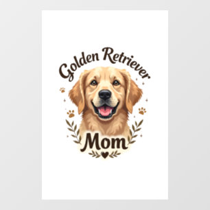 Vintage Golden Retriever Mom Dog Lover Typography  Window Cling