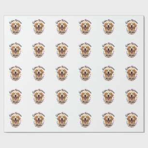 Vintage Golden Retriever Mom Dog Lover Typography Wrapping Paper
