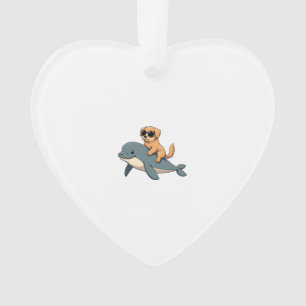Vintage Golden Retriever montant une baleine blanc