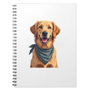 Vintage Golden Retriever Portrait with Colourful B Notebook