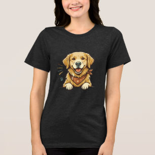 Vintage Golden Retriever T-Shirt Retro Dog Lover Tri-Blend Shirt