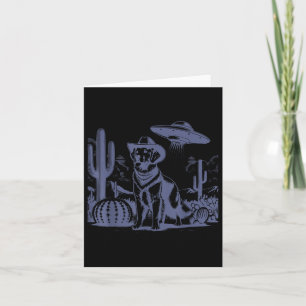 Vintage Golden Retriever Ufo 90s Retro Western Cow Card