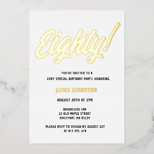 Vintage Golden Script 80th Birthday Party