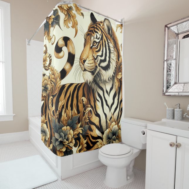 Vintage Golden Tiger Painting (In Situ)