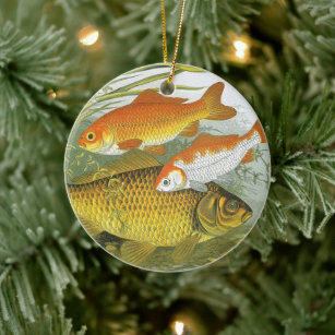 Vintage Goldfish Koi Fish, Marine Aquatic Sea Life Ceramic Ornament