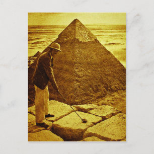 Vintage Golf at the Pyramids Postcard
