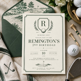 Vintage Golf Birthday Party Invitation