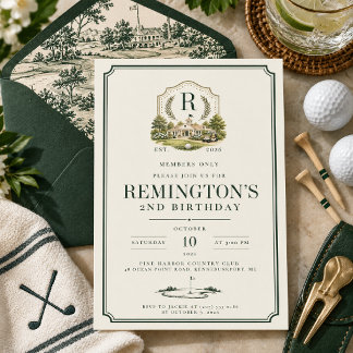 Vintage Golf Birthday Party Invitation