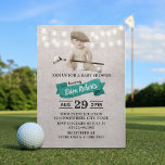 Vintage Golf Boy Sport Theme Baby Shower Invitation<br><div class="desc">Vintage Golf Boy Sport Theme Baby Shower Teal Gingham Invitations.</div>