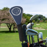 Vintage Golf Club Logo Monogram Golf Head Cover<br><div class="desc">Upgrade his golf bag with a personalized driver cover! Vintage style monogrammed design features a pair of crossed golf clubs with his initials and birth year in white on a classic navy blue background.</div>