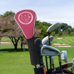 Vintage Golf Club Logo Monogram Golf Head Cover<br><div class="desc">Upgrade her golf bag with a personalized driver cover! Vintage style monogrammed design features a pair of crossed golf clubs with her initials and birth year in white on a vibrant magenta pink background.</div>