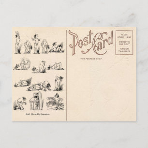 Vintage Golf Exercises Postcard