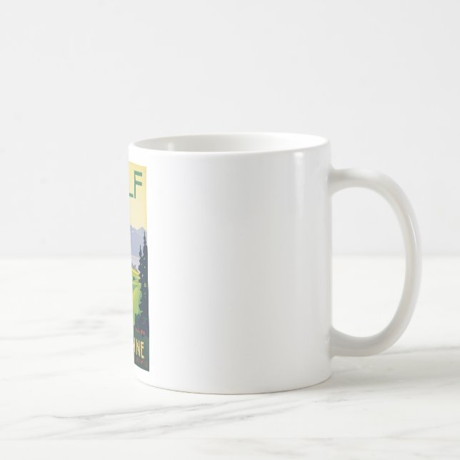 Vintage Golf Lausanne City Lake Switzerland Coffee Mug (Right)