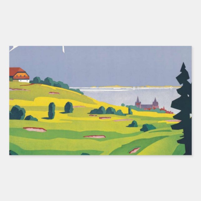 Vintage Golf Lausanne City Lake Switzerland Sticker (Front)