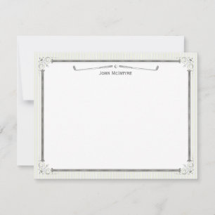 Vintage Golf Personalized Flat Note Cards