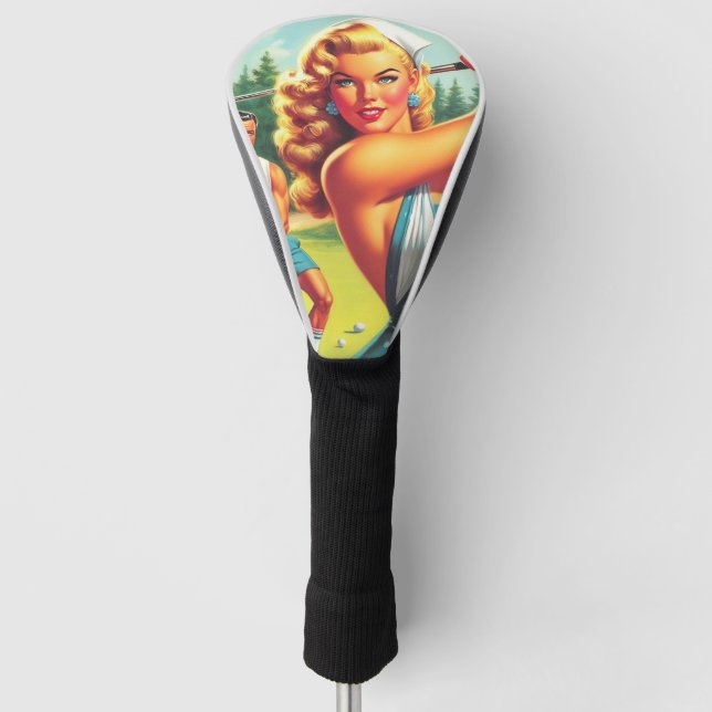 Vintage Golf Pin-up Golf Head Cover (Front)