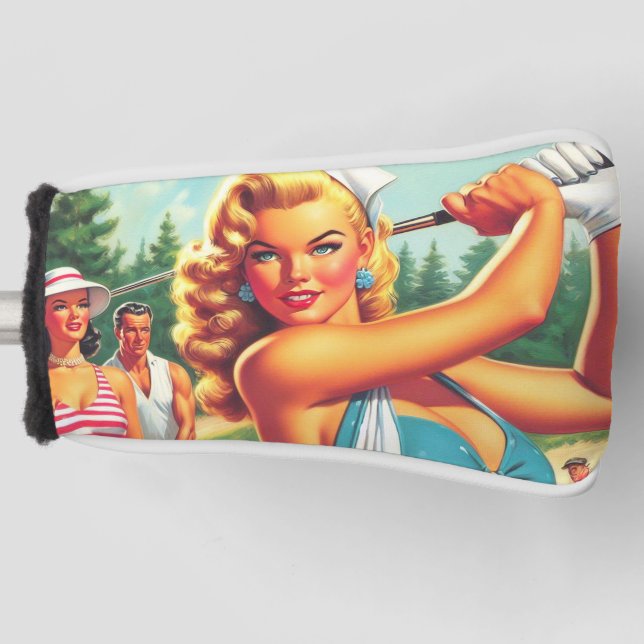 Vintage Golf Pin-up Head Cover (Front)