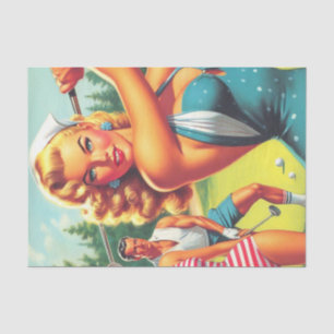 Vintage Golf Pin-up Tissue Paper