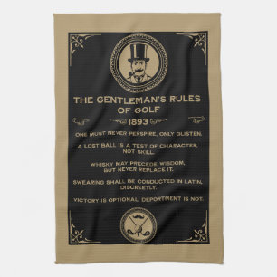 Vintage Golf Rules Wall  Kitchen Towel