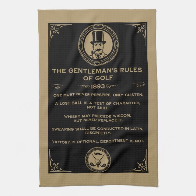 Vintage Golf Rules Wall  Kitchen Towel (Vertical)