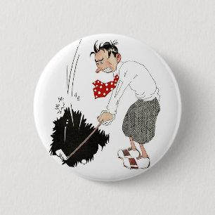 Vintage Golf Sports Humour, Funny Silly Golfer 2 Inch Round Button