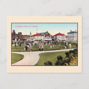 Vintage golf, the putting green Great Yarmouth Postcard