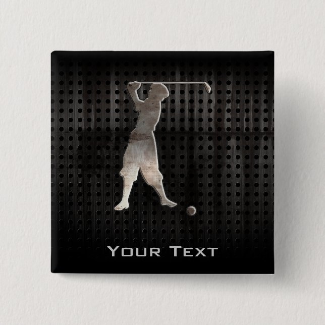 Vintage Golfer; Cool 2 Inch Square Button (Front)