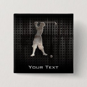 Vintage Golfer; Cool 2 Inch Square Button