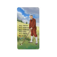 Vintage golfer in the rough