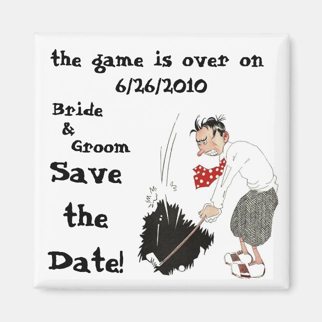 Vintage Golfer Playing Golf, Save the Date! Magnet (Front)