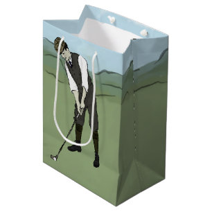 Vintage Golfer V1 Art Medium Gift Bag