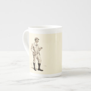 Vintage Golfer with Tobacco Pipe and Boots Bone China Mug